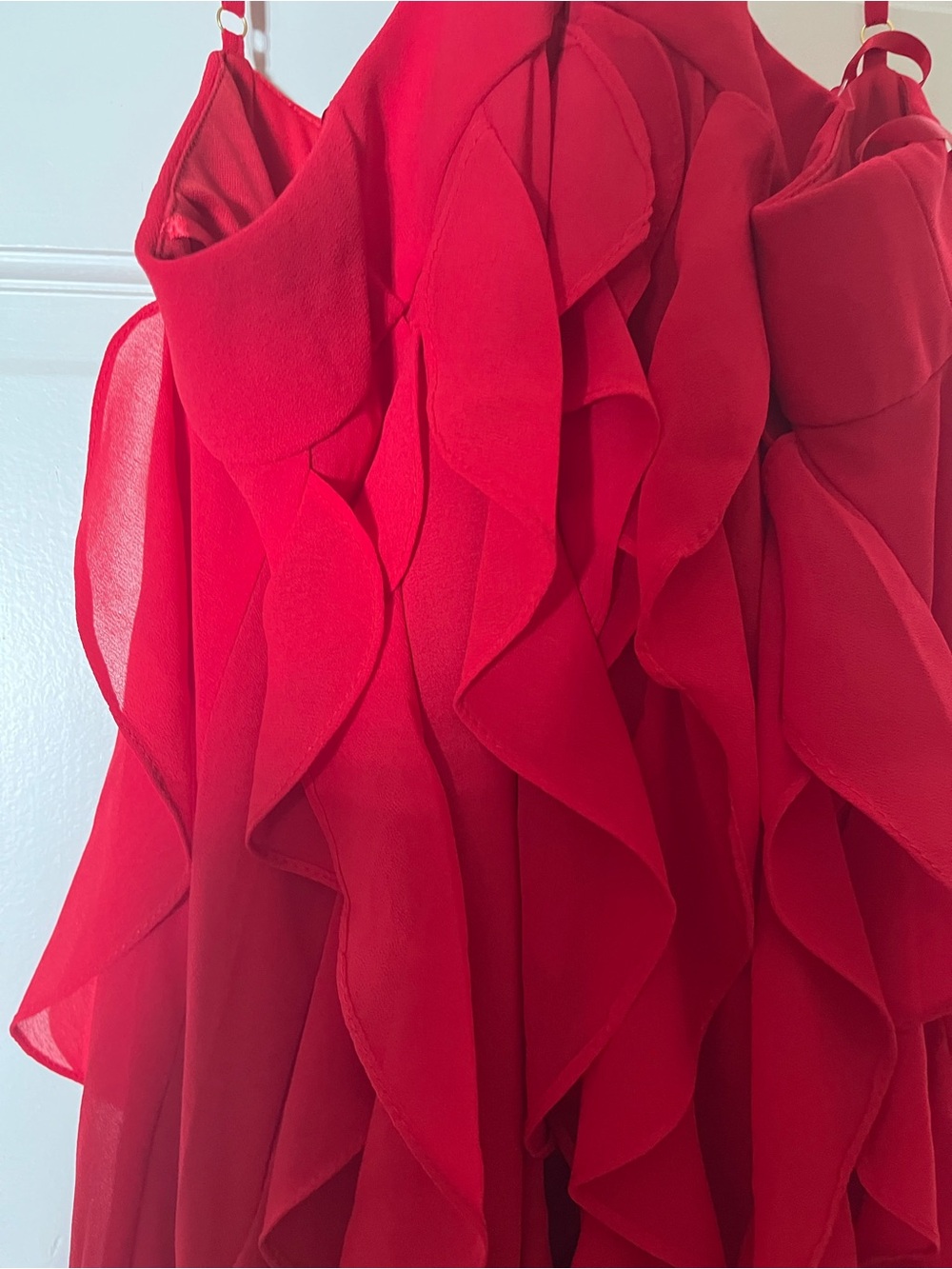 Xscape chiffon halter neck, ruffle twist maxi dress - Picture 9 of 11